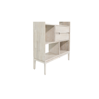 Gio White Sand Acacia Wood Shelf Unit