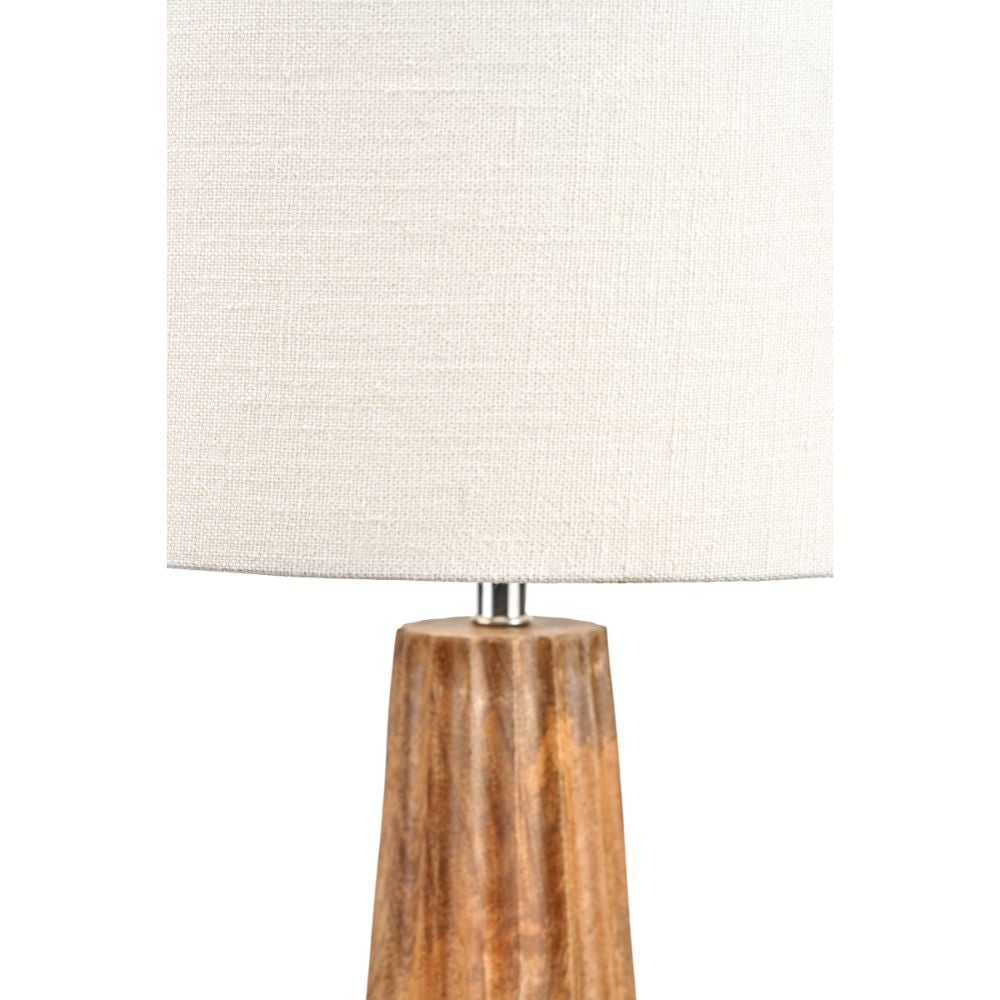 Draydon Mango Wood Textured Cone Table Lamp