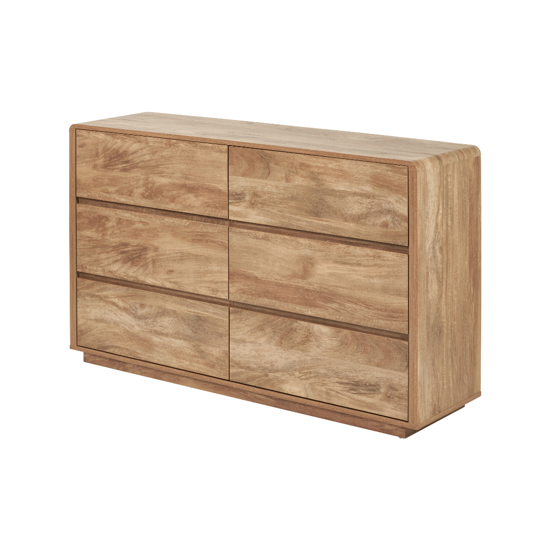 Eversley Oak Effect Veneer 6 Drawer Sideboard