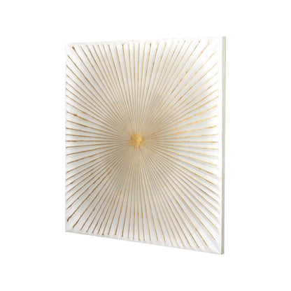 Metal White and Gold Sunburst Wall Art