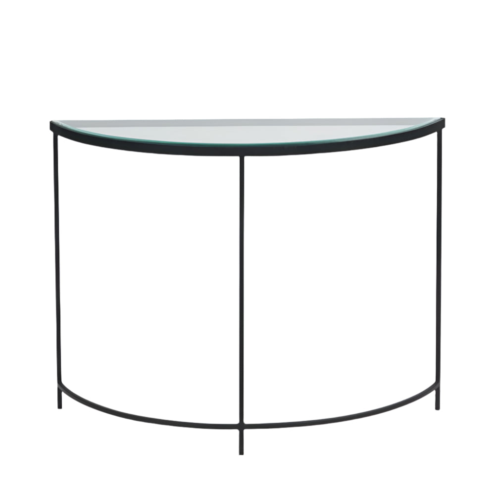 Marazzi Bevelled Glass Half Moon Console Table