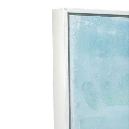 Canvas Blues Abstract with White Frame