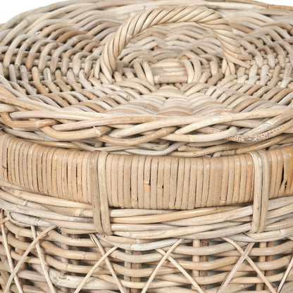 Rattan Brown Round Linen Basket