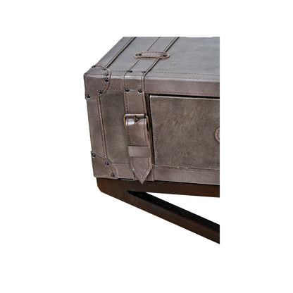 Adriano Peppercorn Leather Console Table