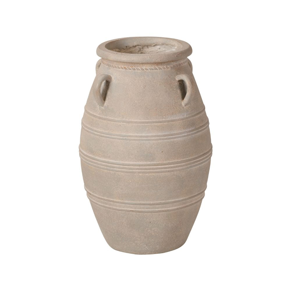 Fibrestone Grey Wash Decorative with Handles Vase
