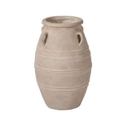 Fibrestone Grey Wash Decorative with Handles Vase