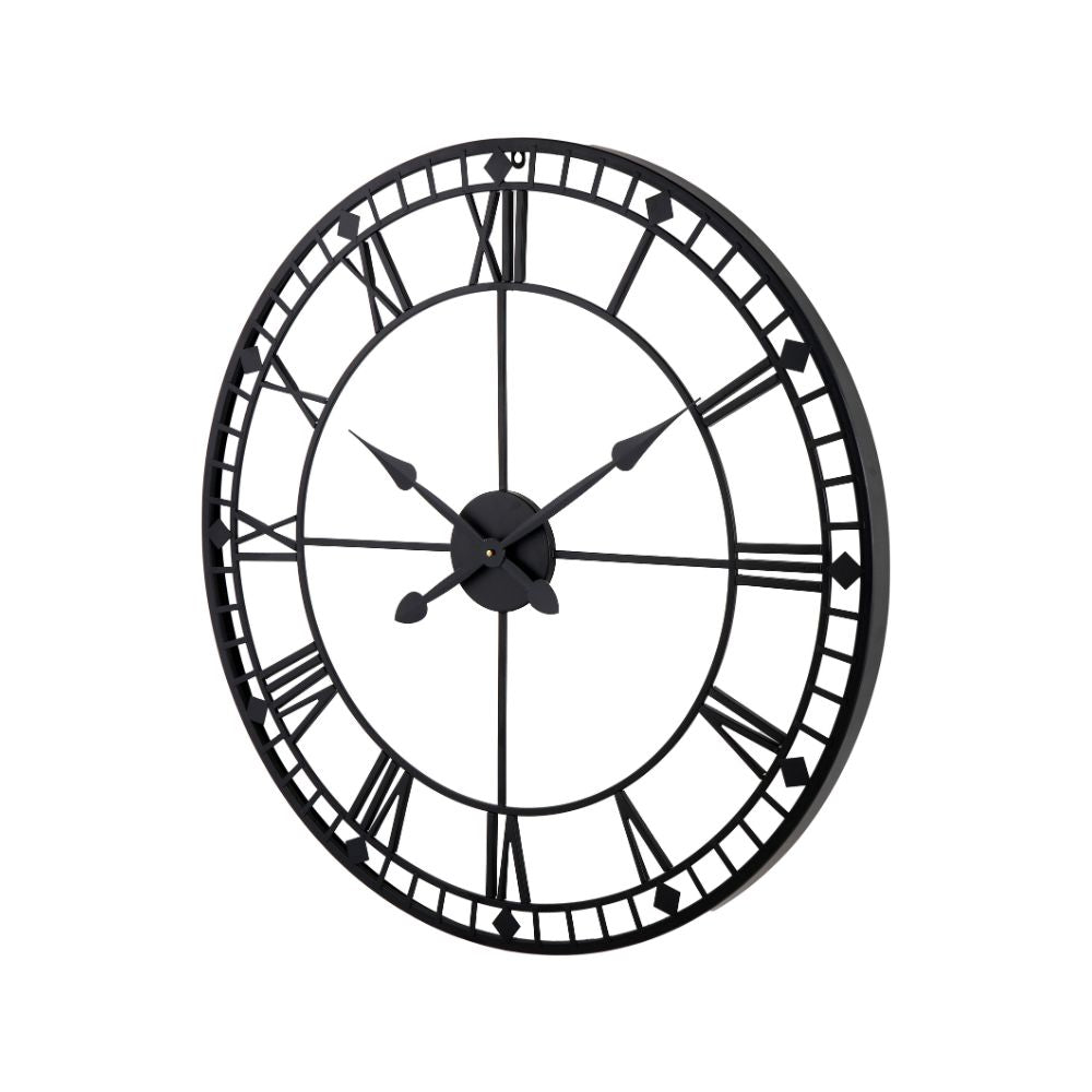 Metal Black Round Wall Clock Large