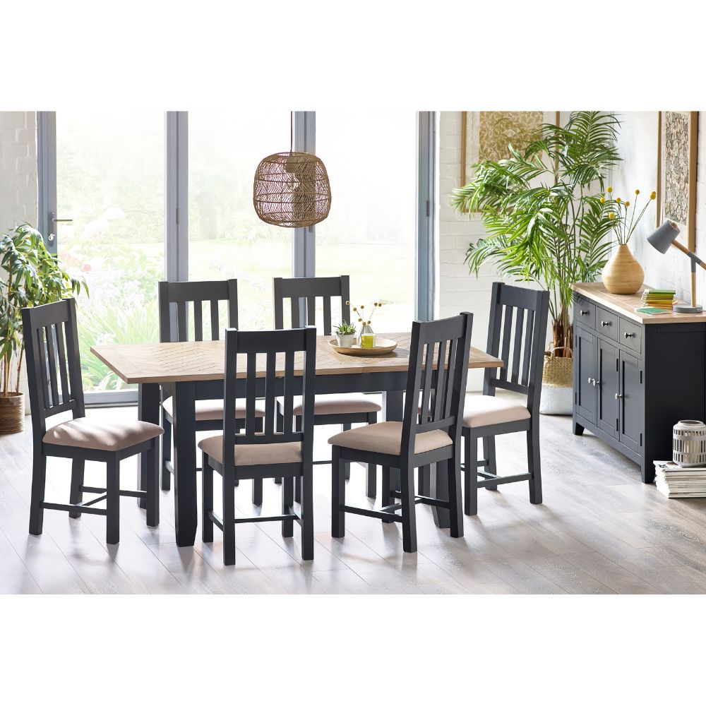 Bordeaux 1.4m Dark Grey Extendable Dining Table