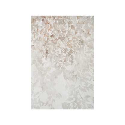 White and Natural Floral Square Canvas with Natural Frame