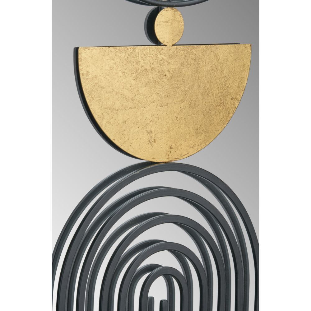 Mirrored Black and Gold Metal Wall Art (Set of 2)