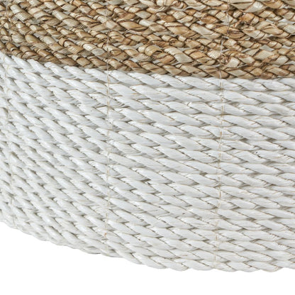 Banana Leaf Two Tone Natural and White Baskets (Set of 2)