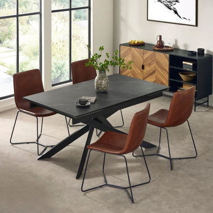 Joren Tan Brown PU Leather Dining Chair (Set of 2)