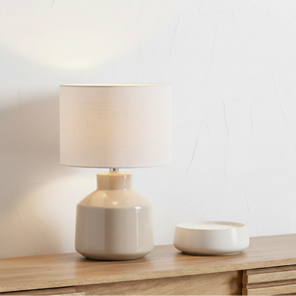 Nora Cream Crackle Effect Table Lamp