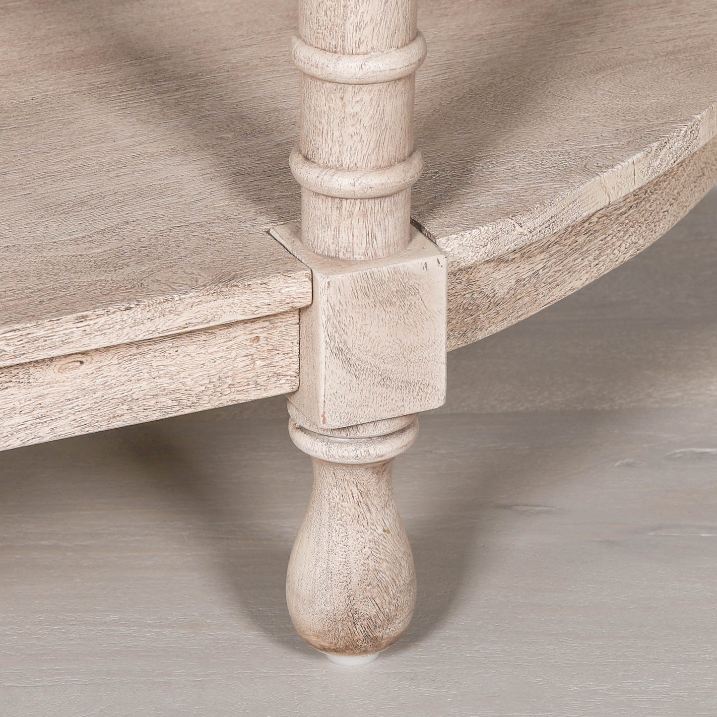 Everden Curved Acacia Wood Console Table