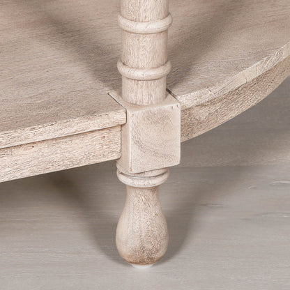 Everden Curved Acacia Wood Console Table