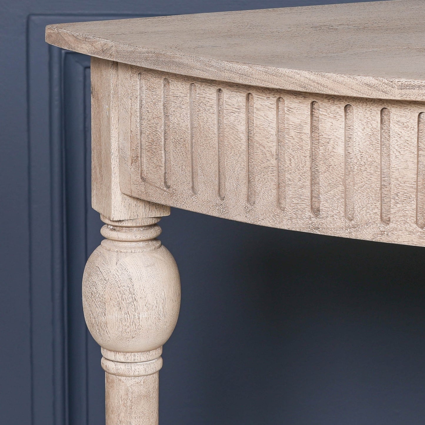 Everden Curved Acacia Wood Console Table