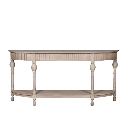 Everden Curved Acacia Wood Console Table