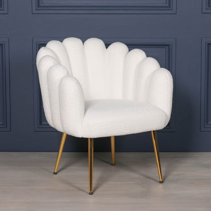 Boucle White Dining  Chair