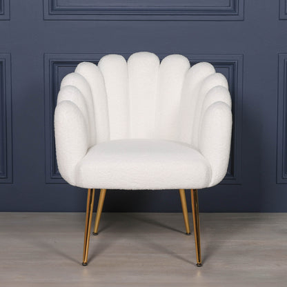 Boucle White Dining  Chair