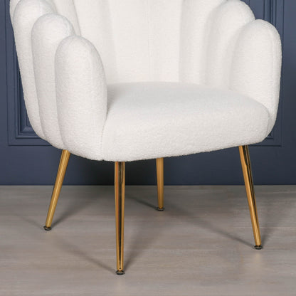 Boucle White Dining  Chair