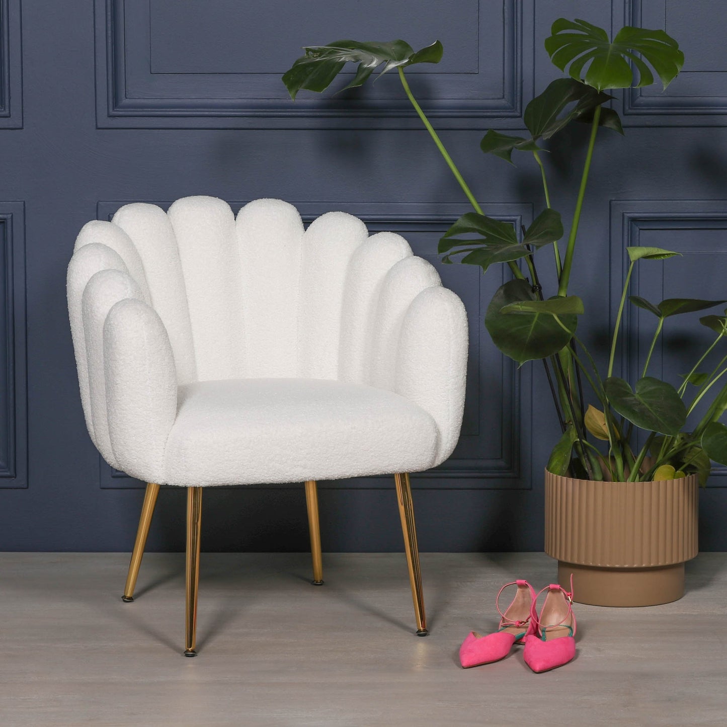 Boucle White Dining  Chair