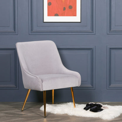 Light Grey Velvet Dining Chair