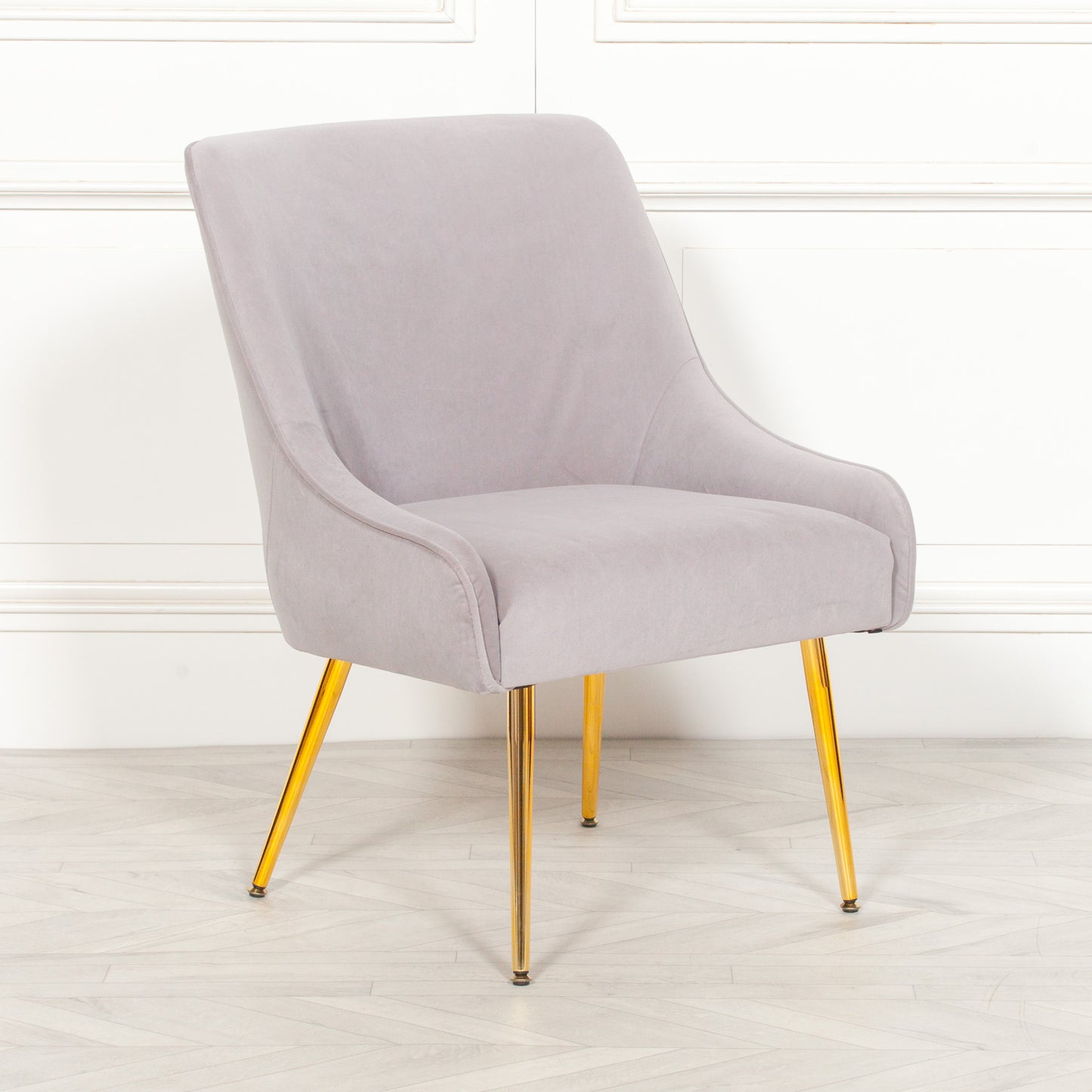 Light Grey Velvet Dining Chair