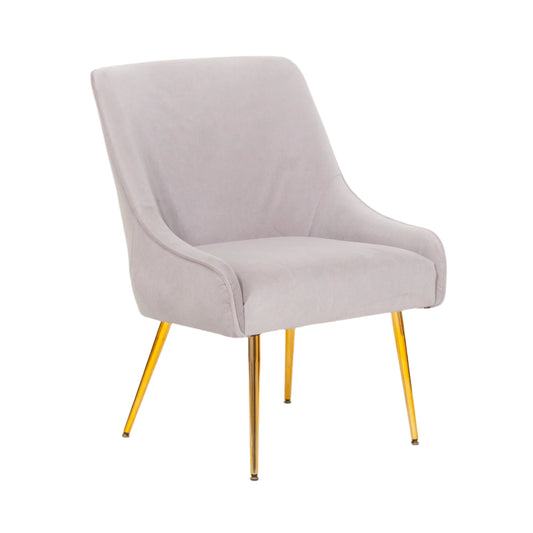 Light Grey Velvet Dining Chair
