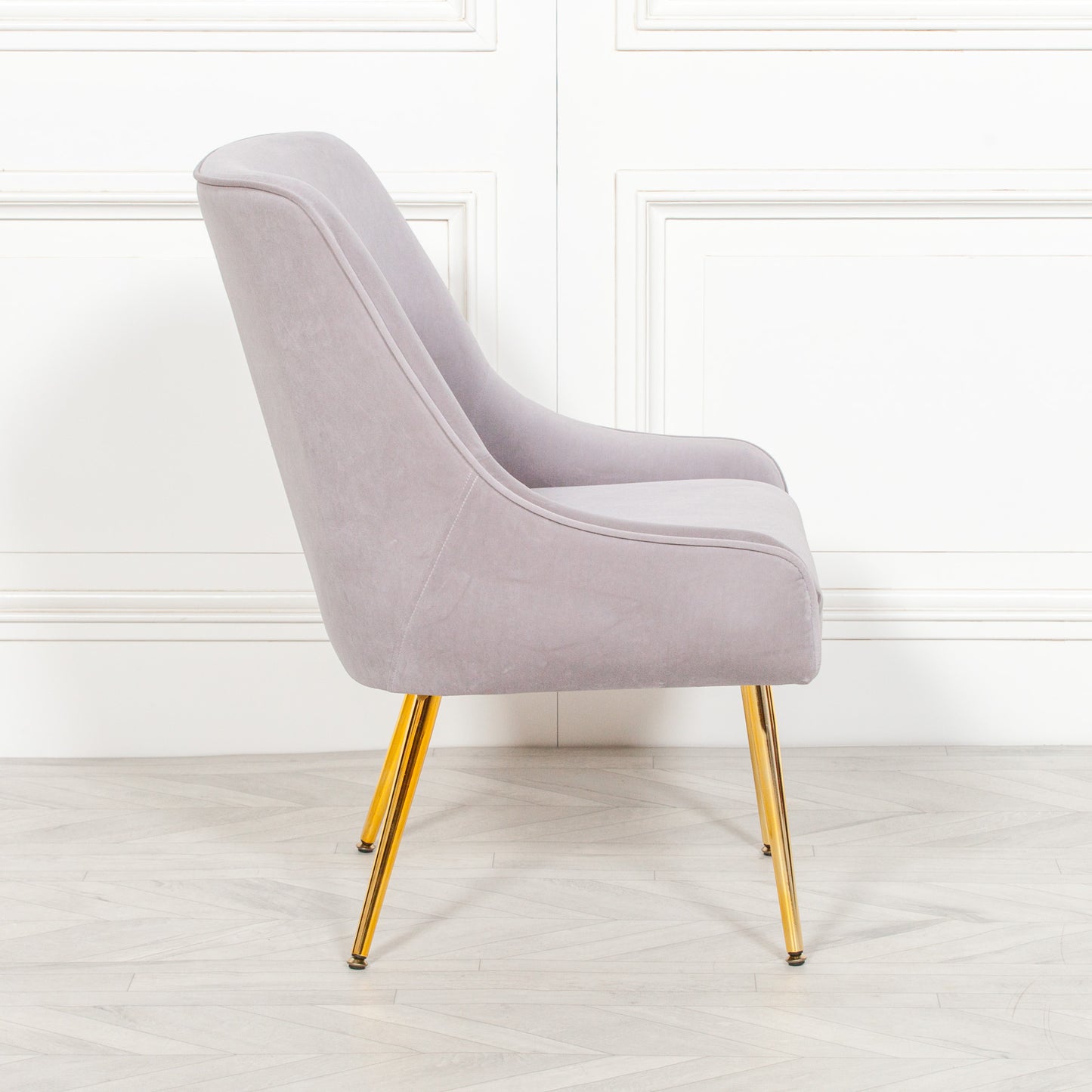 Light Grey Velvet Dining Chair