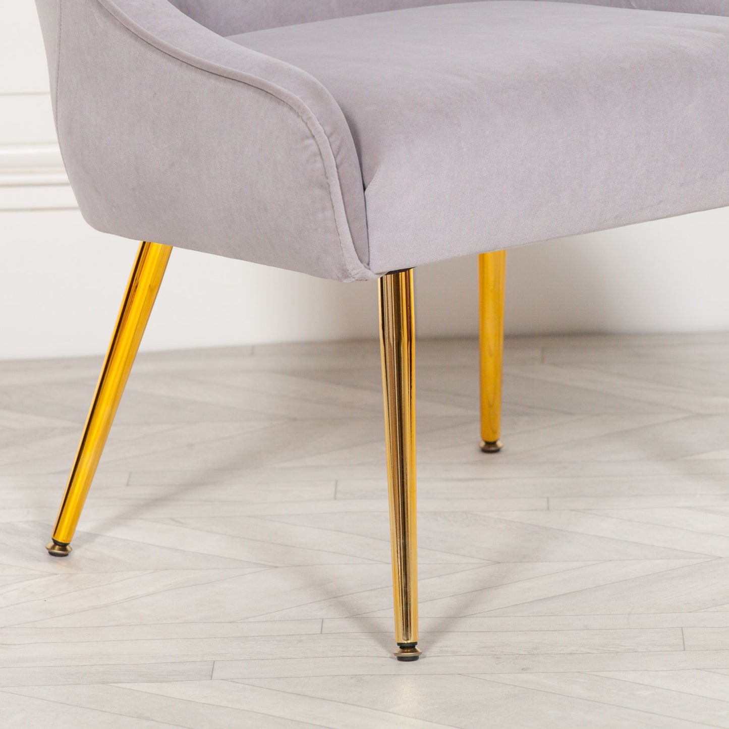 Light Grey Velvet Dining Chair