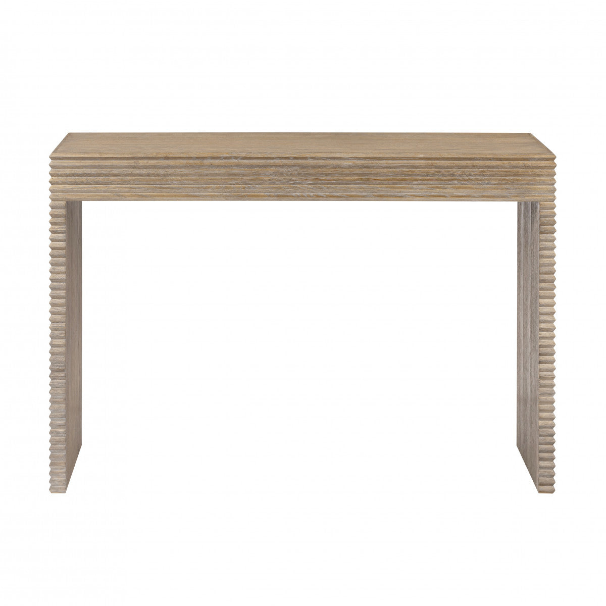 Solara Ribbed Oak Console Table
