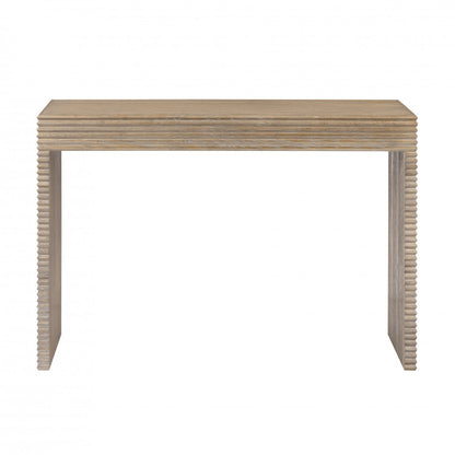 Solara Ribbed Oak Console Table