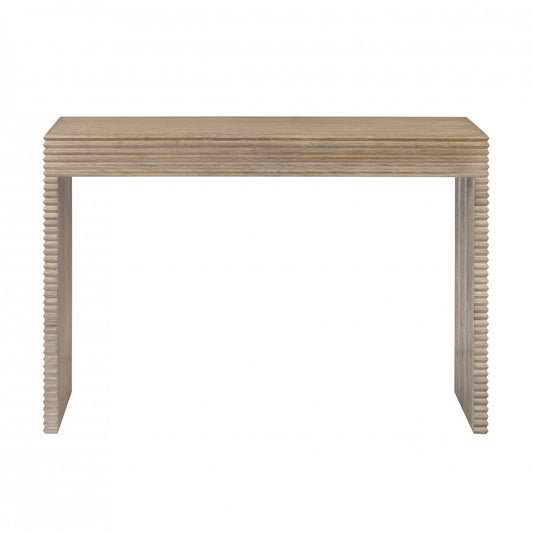 Solara Ribbed Oak Console Table