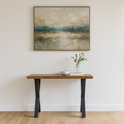 Lakota Recycled Wood and Brass Metal Console Table