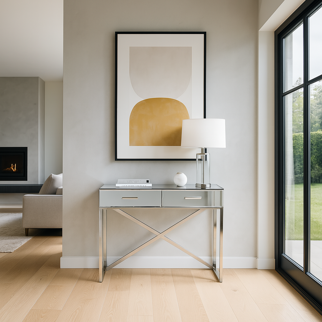 Rocco Mirrored Glass Console Table