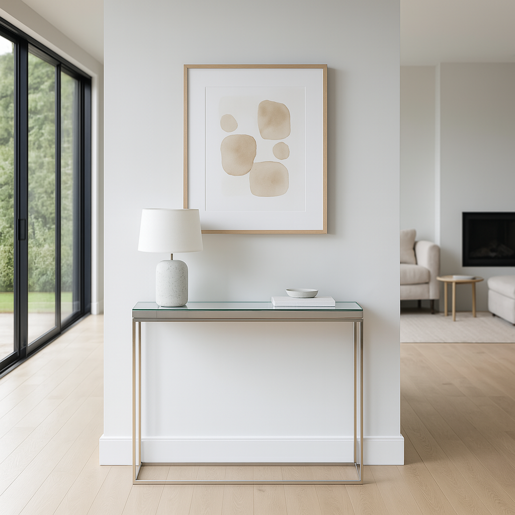 Elysee Mirrored Glass Console Table