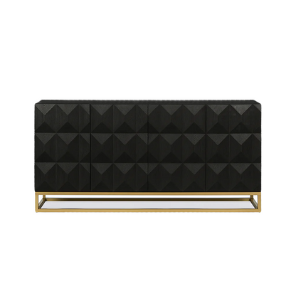 Duskgold Black Mango Wood Diamond Sideboard