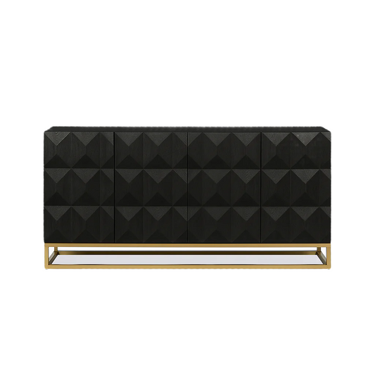 Duskgold Black Mango Wood Diamond Sideboard