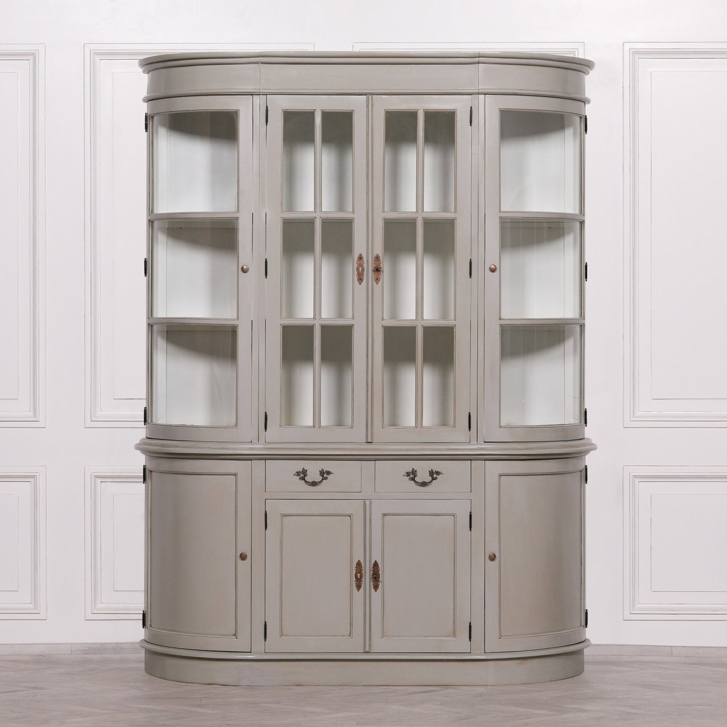 Elden Large Grey Mahogany Dresser Display Cabinet