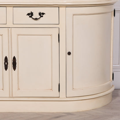 Elden Vintage Cream Mahogany Dresser Display Cabinet