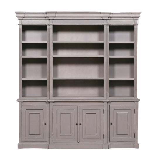 Elden Distressed Mahogany Bookcase Display Cabinet