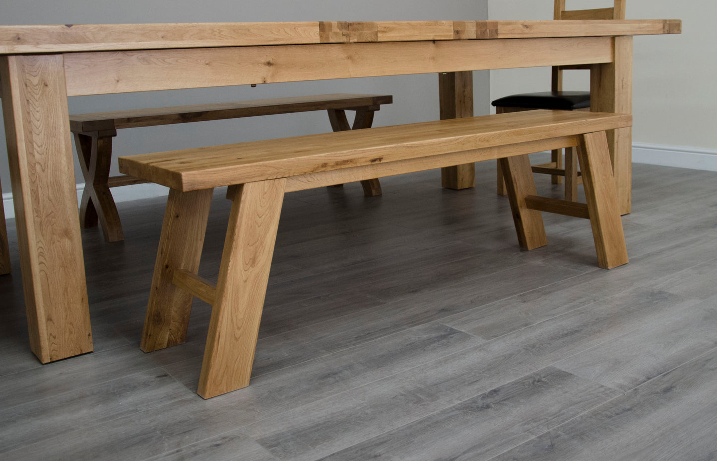 Deluxe Solid Oak Standard Dining Bench