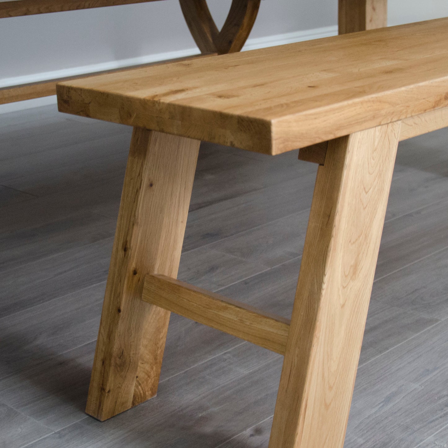 Deluxe Solid Oak Standard Dining Bench
