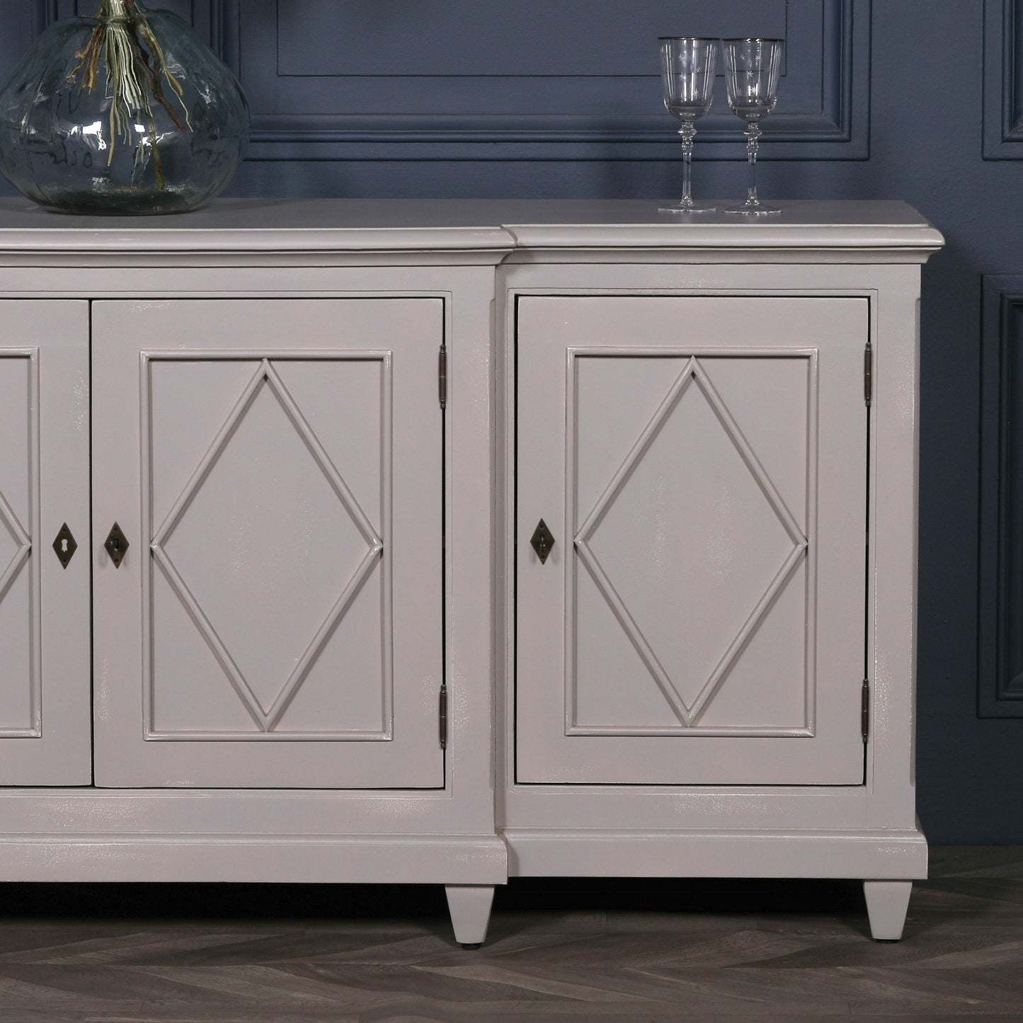 Elden Distressed Grey Mahogany Classical Sideboard