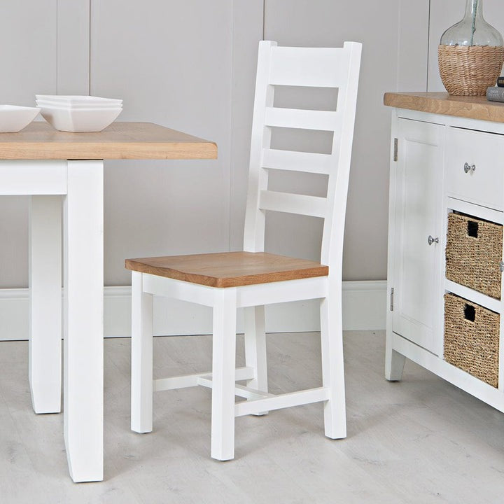 Marlborough White Oak Wooden Seat Dining Chair