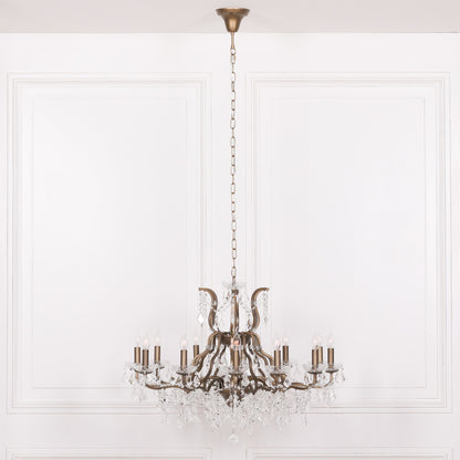 Elbright 12-Branch Shallow Cut Glass Chandelier
