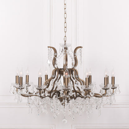 Elbright 12-Branch Shallow Cut Glass Chandelier