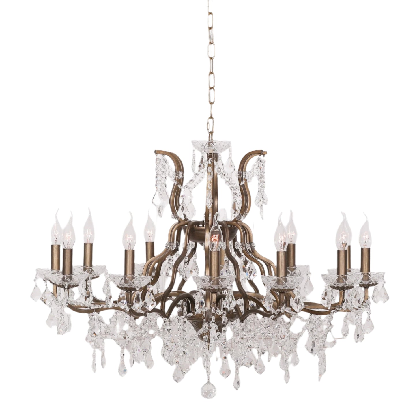Elbright 12-Branch Shallow Cut Glass Chandelier