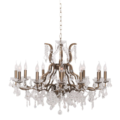 Elbright 12-Branch Shallow Cut Glass Chandelier