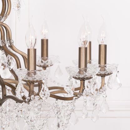 Elbright 12-Branch Shallow Cut Glass Chandelier